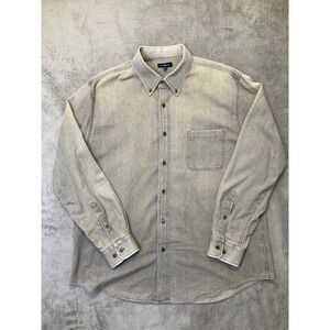 Croft & Barrow Shirt Mens XL Gray Long Sleeve Button Up Casual Preppy Dress EUC